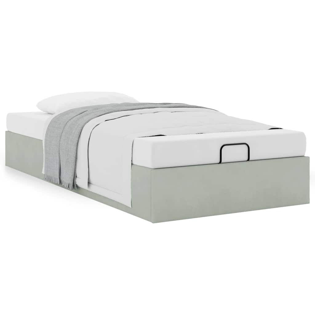 Struttura Letto Pouf Senza Materasso 100x200 Cm Velluto - Image 4