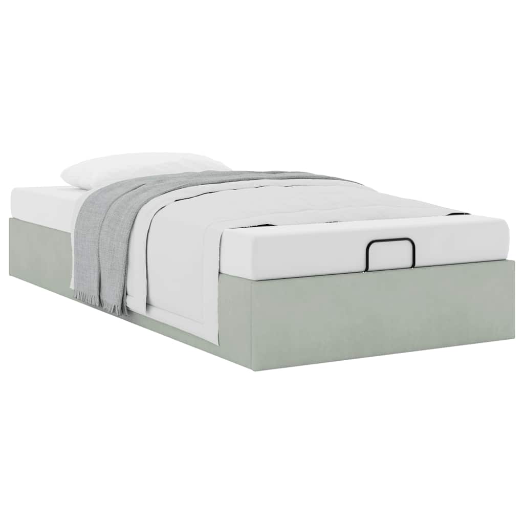 Struttura Letto Pouf Senza Materasso 100x200 Cm Velluto - Image 5