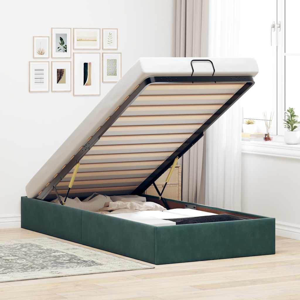 Struttura Letto Pouf Senza Materasso 100x200 Cm Velluto
