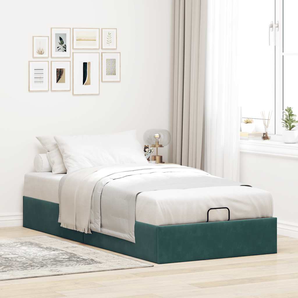 Struttura Letto Pouf Senza Materasso 100x200 Cm Velluto - Image 3