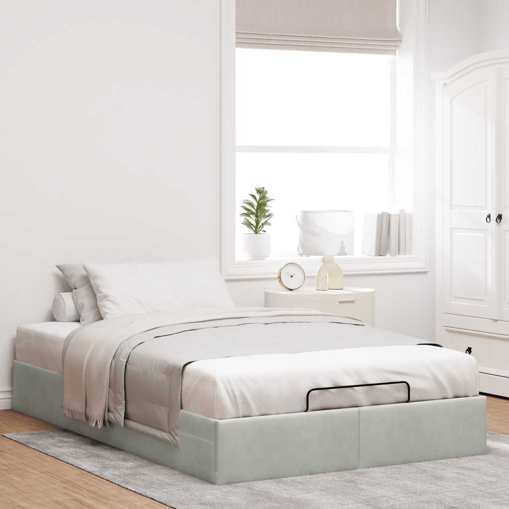 Struttura Letto Pouf Senza Materasso 120x190 Cm Velluto - Image 3