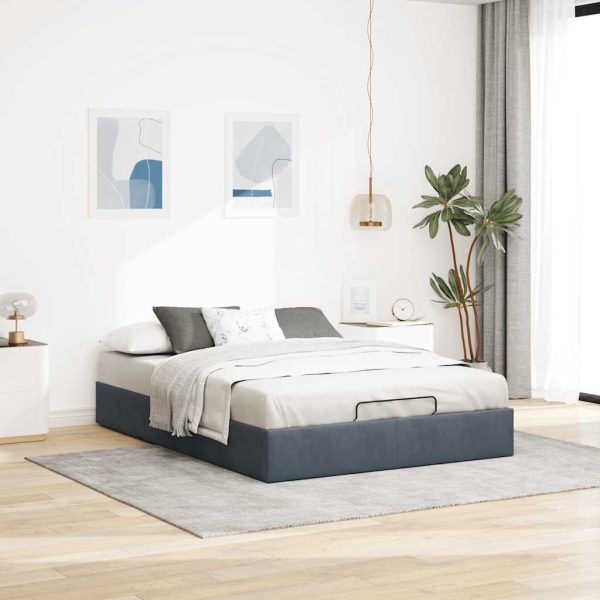 Struttura Letto Pouf Senza Materasso 140x190 Cm Velluto - Image 3