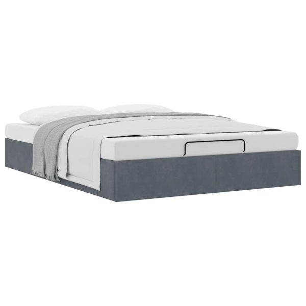 Struttura Letto Pouf Senza Materasso 140x190 Cm Velluto - Image 5