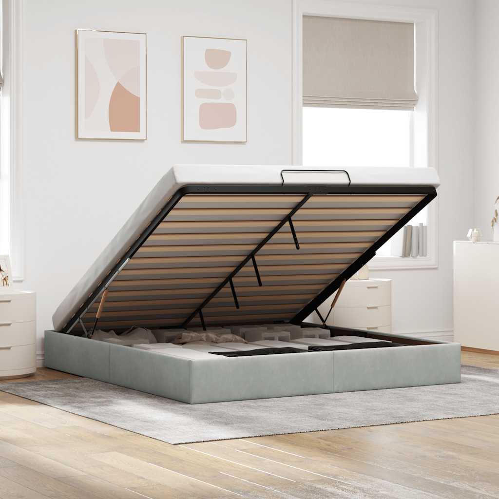Struttura Letto Pouf Senza Materasso 160x200 Cm In Velluto