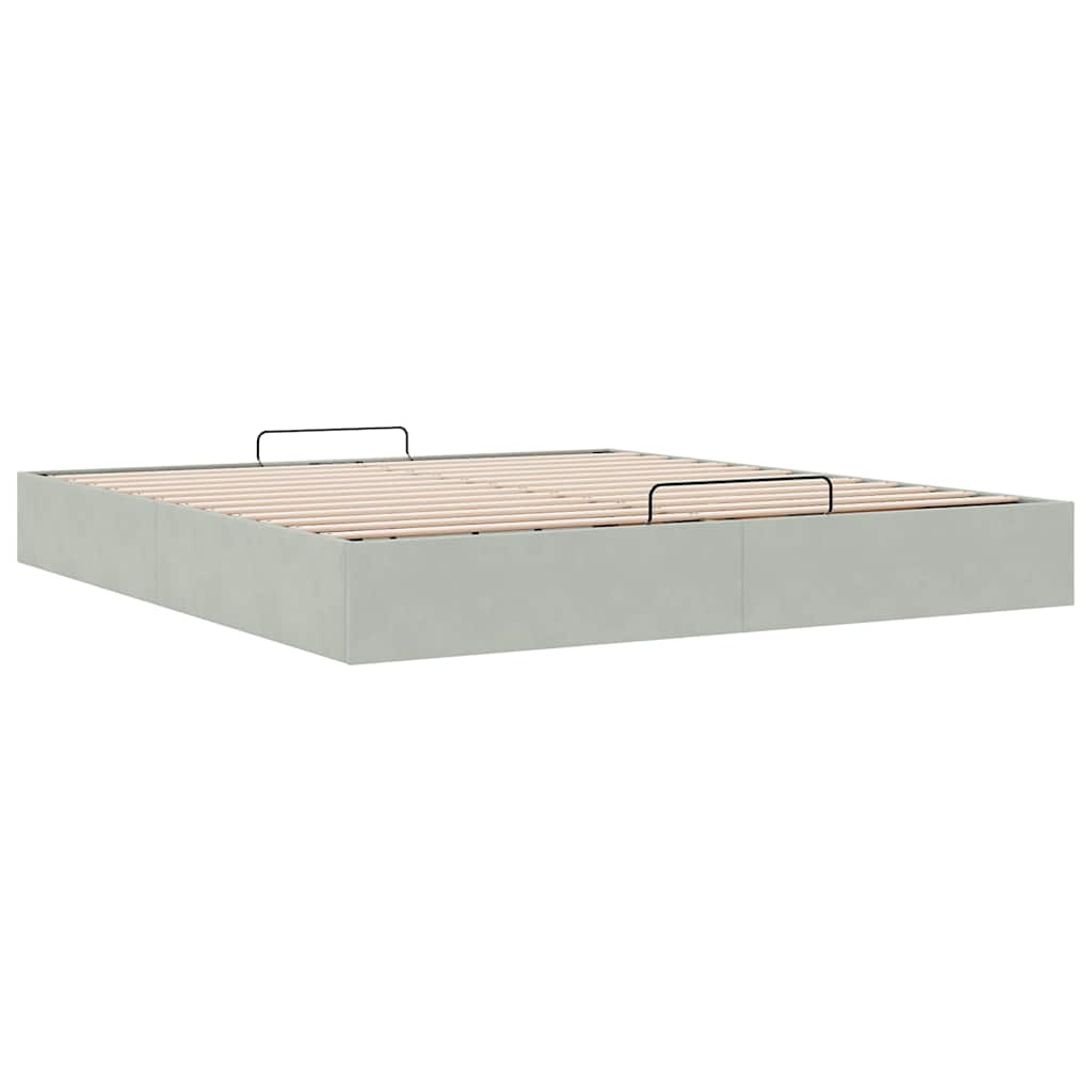 Struttura Letto Pouf Senza Materasso 160x200 Cm In Velluto - Image 6