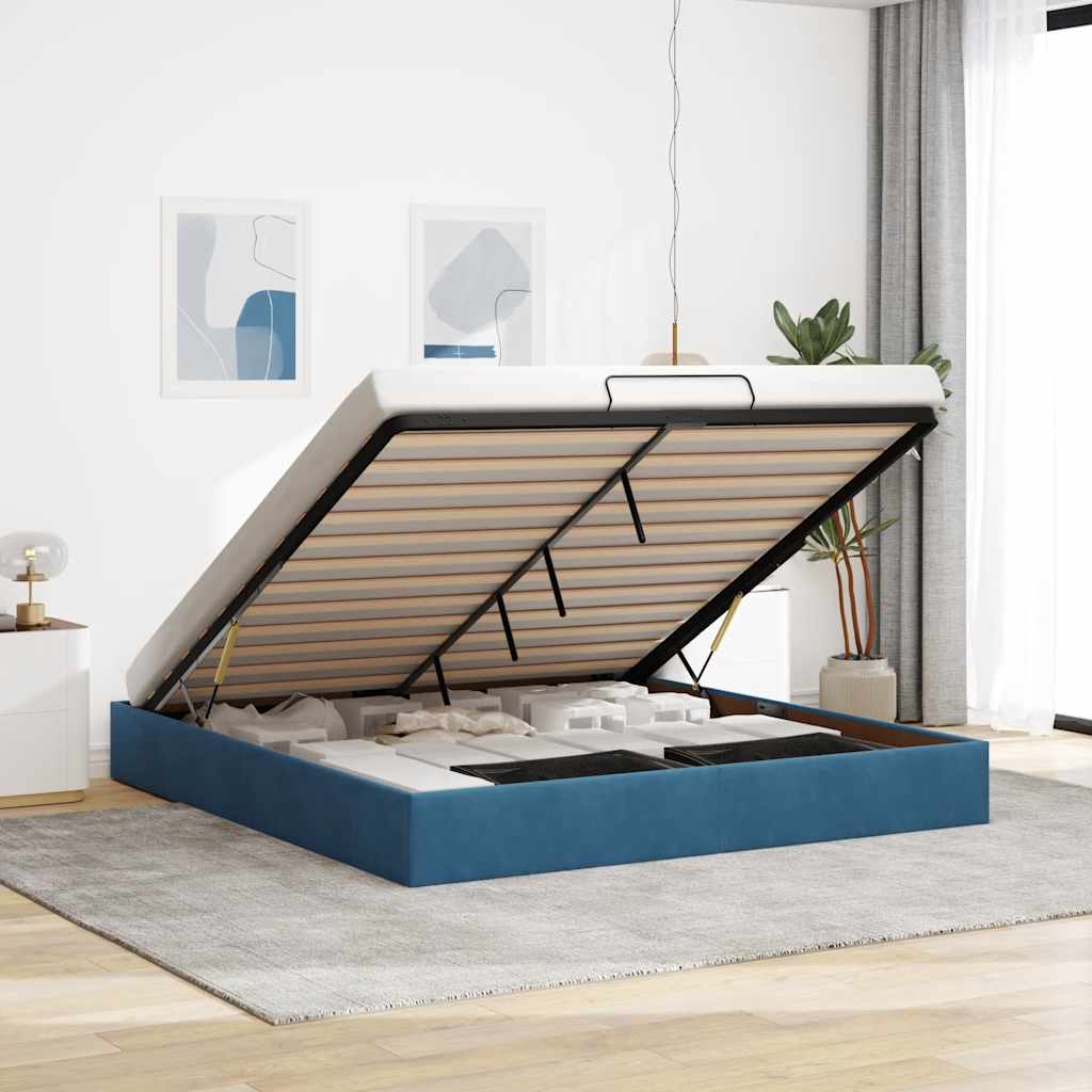 Struttura Letto Pouf Senza Materasso 160x200 Cm In Velluto