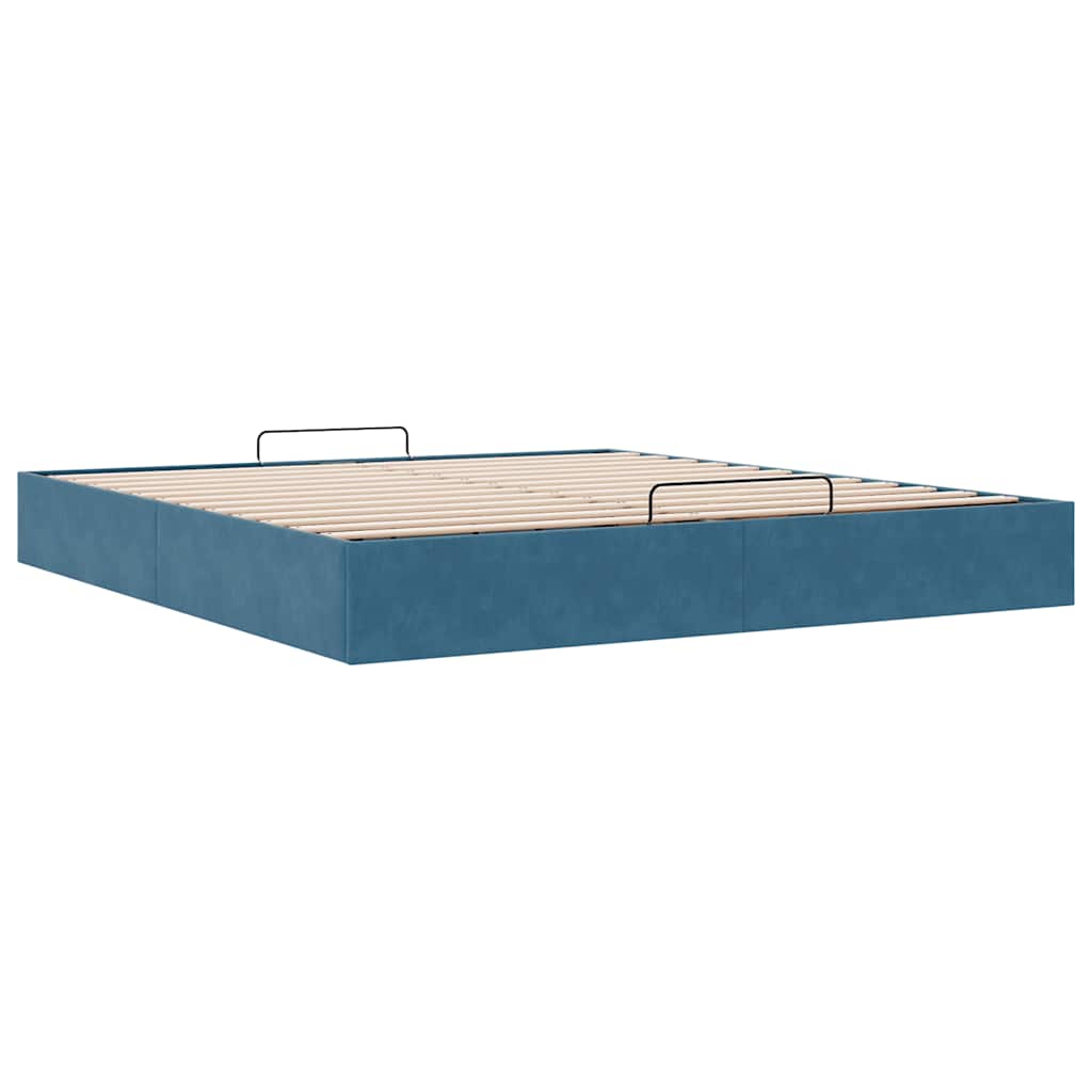 Struttura Letto Pouf Senza Materasso 160x200 Cm In Velluto - Image 6