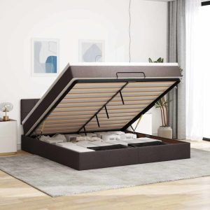 Struttura Letto Pouf Con Materasso 160x200 Cm In Tessuto
