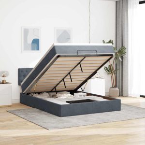 Struttura Letto Pouf Con Materasso 140x190 Cm Velluto