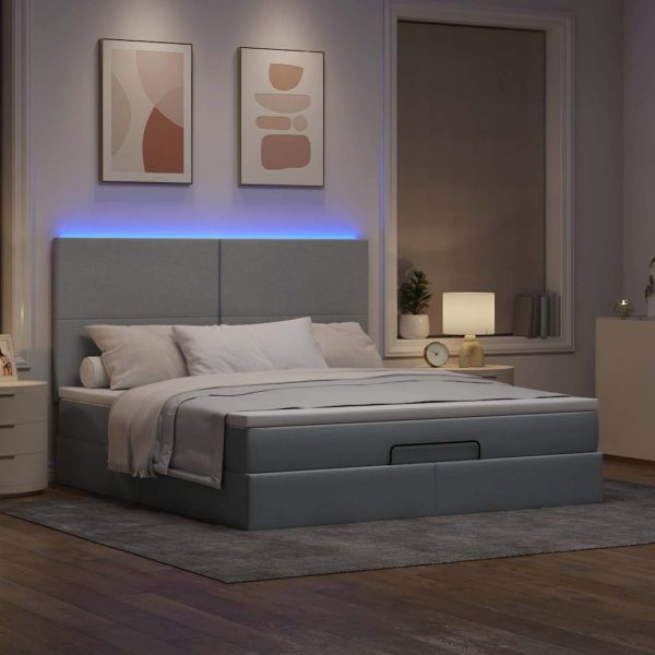 Struttura Letto Pouf Con Materasso 160x200 Cm In Tessuto - Image 3