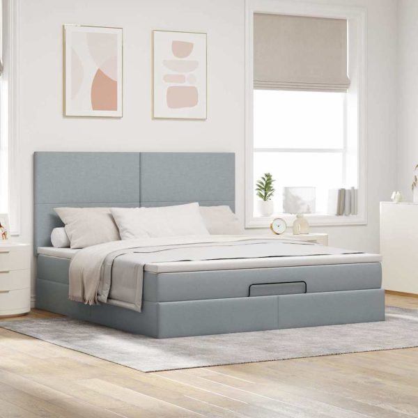 Struttura Letto Pouf Con Materasso 160x200 Cm In Tessuto - Image 4
