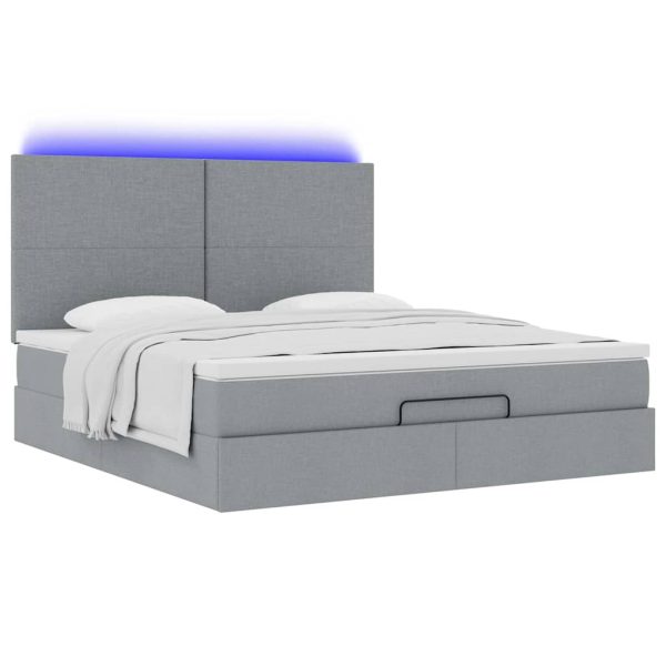 Struttura Letto Pouf Con Materasso 160x200 Cm In Tessuto - Image 6
