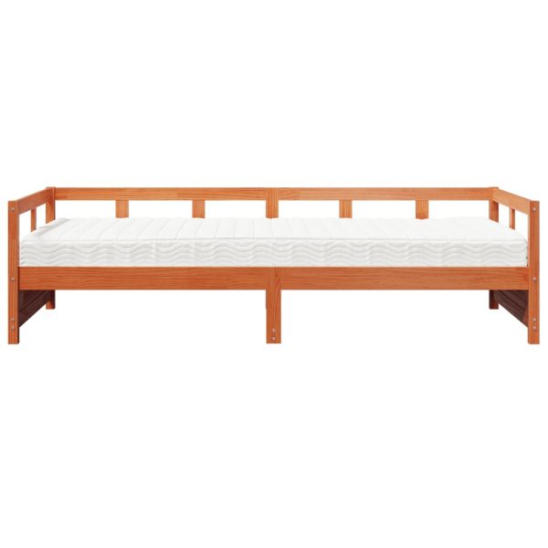 Dormeuse Con Materasso Marrone 90x190 Cm Legno Massello Di Pino - Image 3