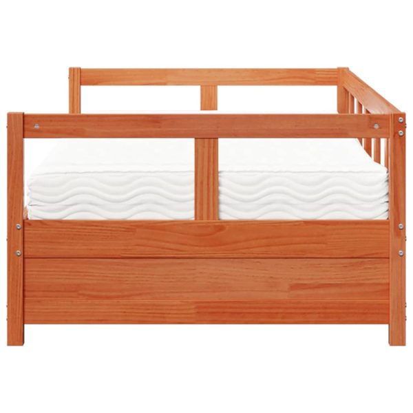 Dormeuse Con Materasso Marrone 90x190 Cm Legno Massello Di Pino - Image 4