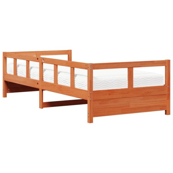 Dormeuse Con Materasso Marrone 90x190 Cm Legno Massello Di Pino - Image 5
