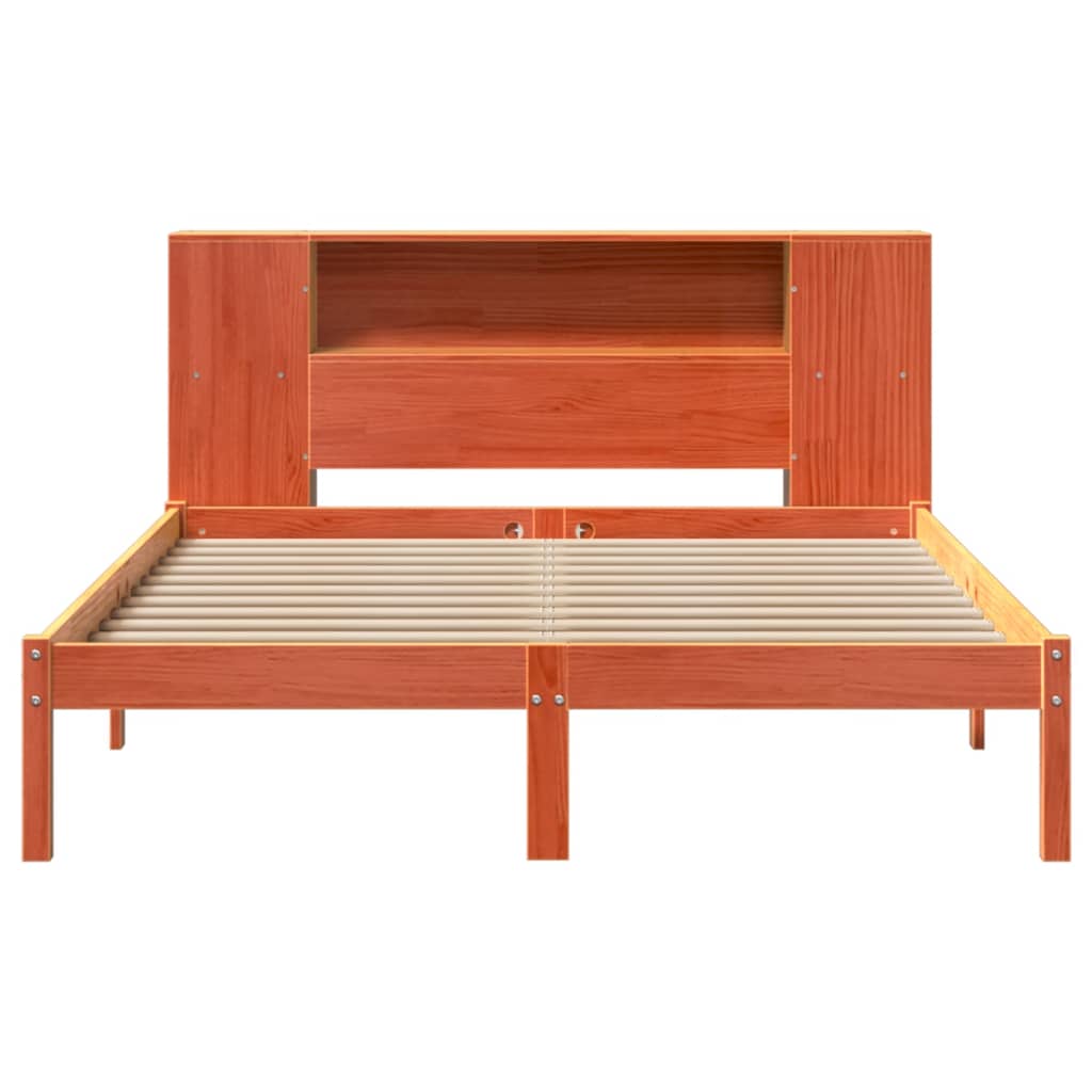 Letto Libreria Senza Materasso Marrone Cera 150x200 Cm In Pino - Image 4