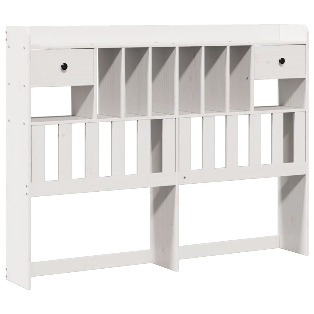Letto Libreria Senza Materasso Bianco 140x200 Cm Legno Di Pino - Image 6