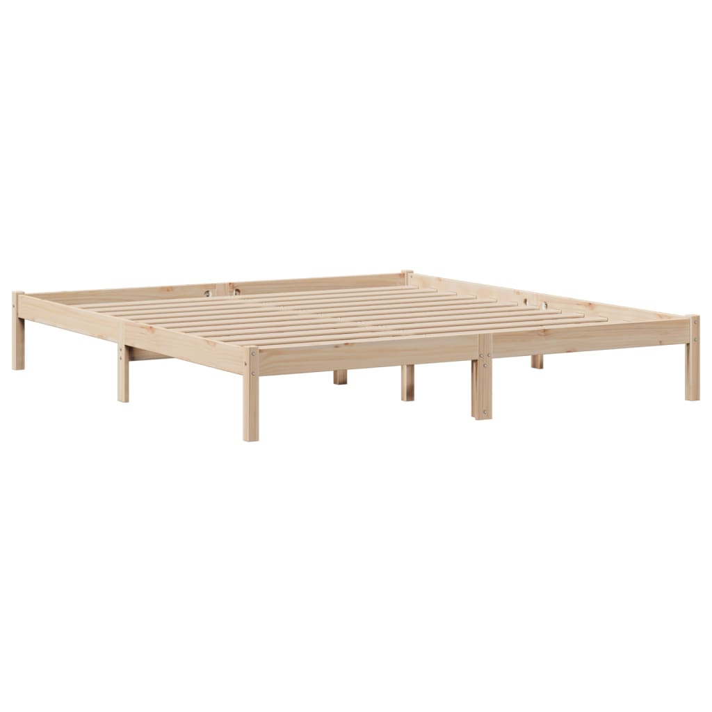 Letto Libreria Senza Materasso 200x200 Cm In Legno Di Pino - Image 5