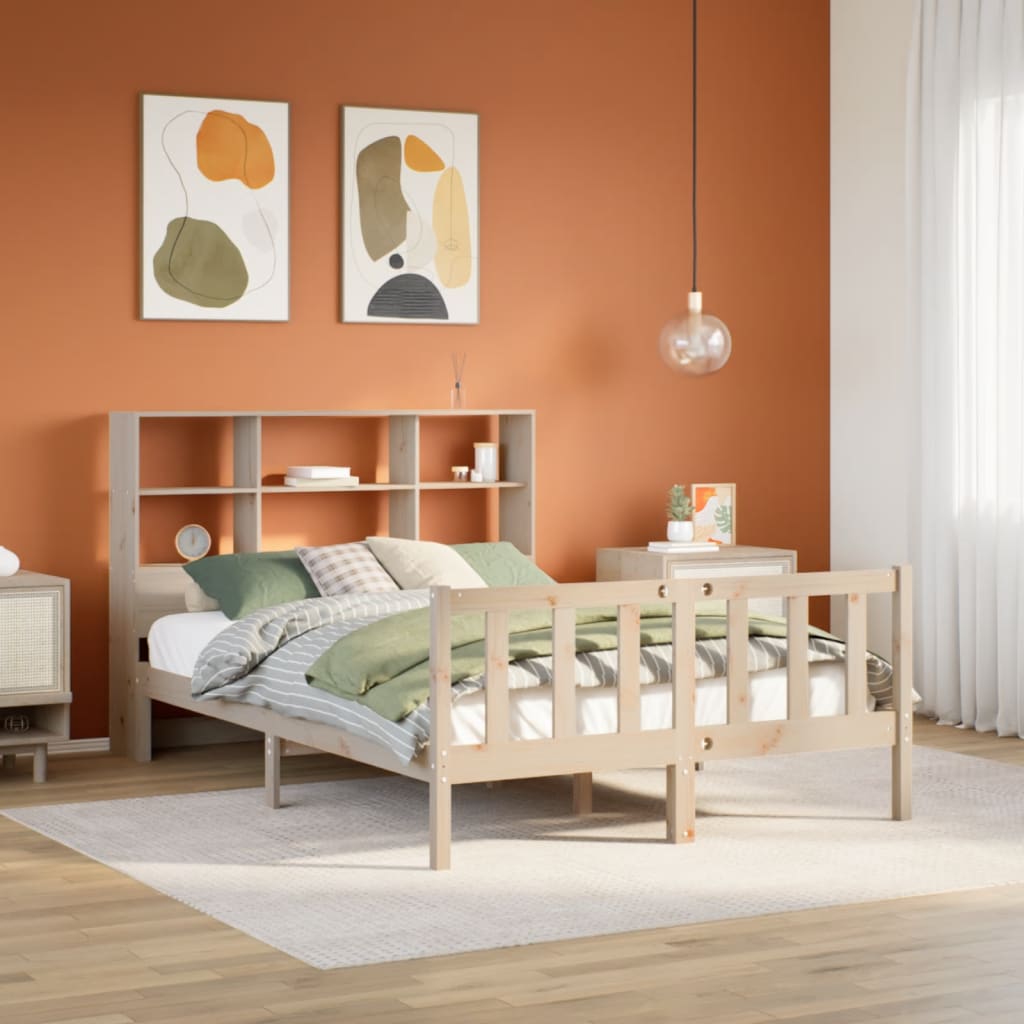 Letto Libreria Senza Materasso 160x200 Cm In Legno Di Pino