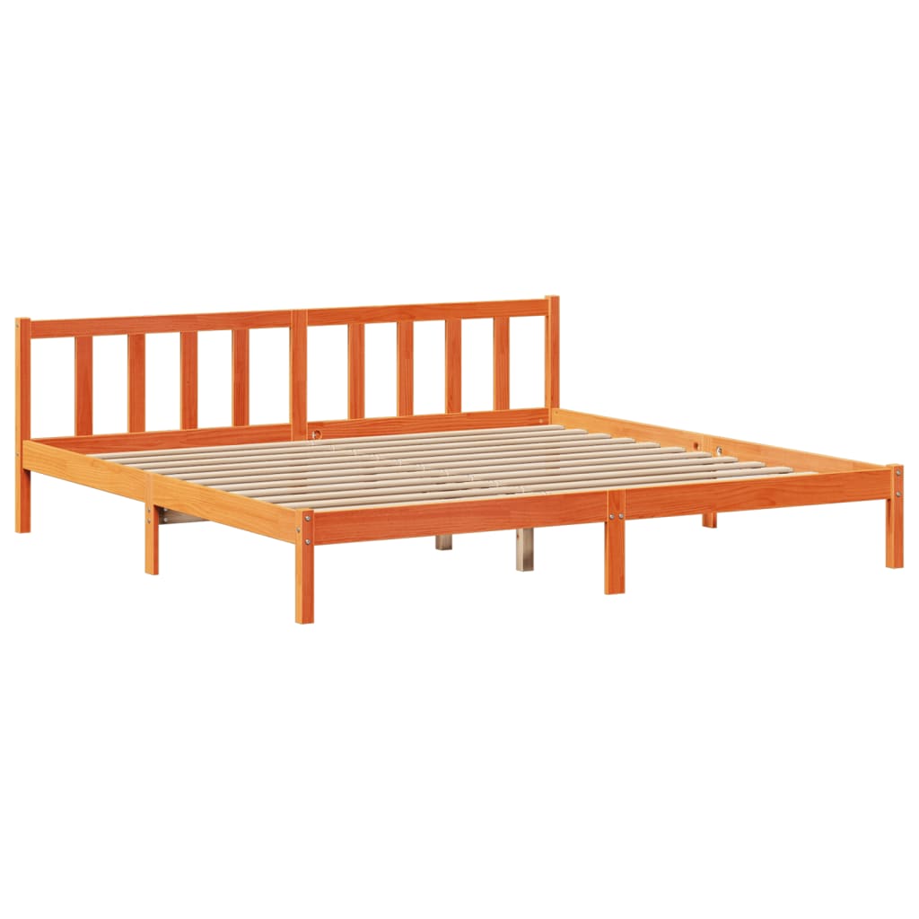 Letto Libreria Senza Materasso Marrone Cera 180x200 Cm In Pino - Image 5