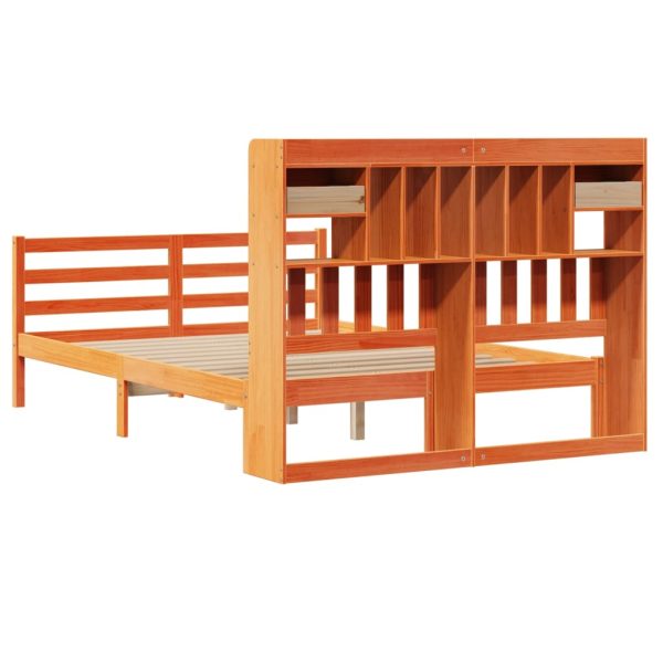 Letto Libreria Senza Materasso Marrone Cera 140x190 Cm In Pino - Image 6