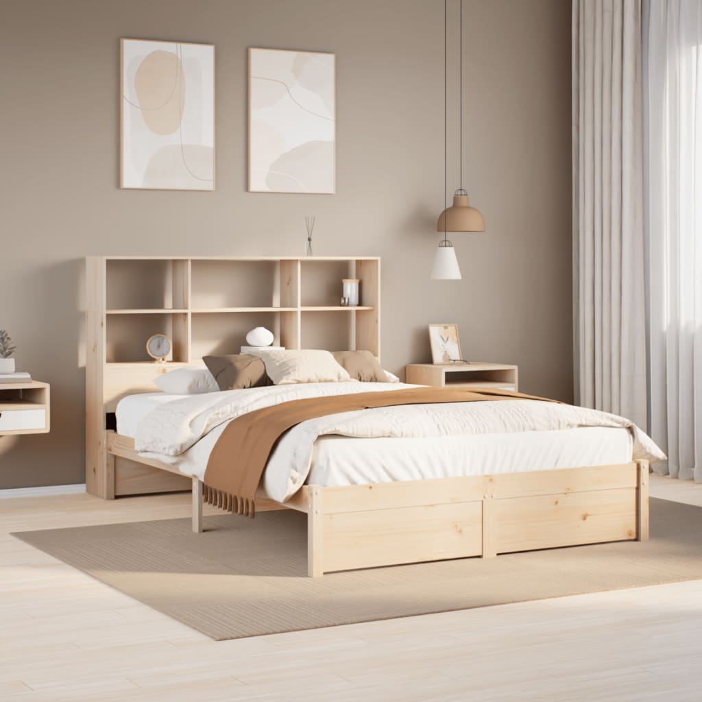Letto Libreria Senza Materasso 140x190 Cm In Legno Di Pino
