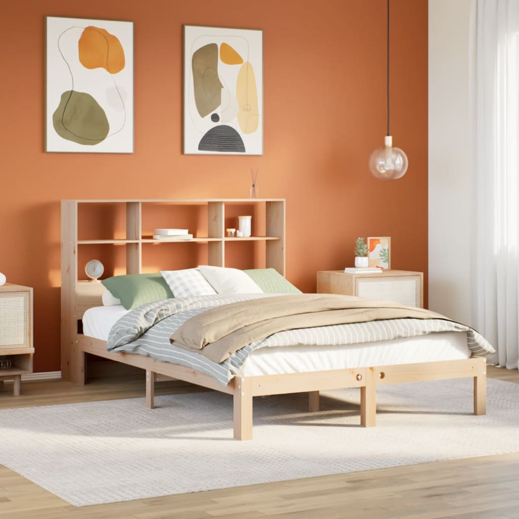 Letto Libreria Senza Materasso 135x190 Cm In Legno Di Pino