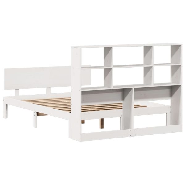 Letto Libreria Senza Materasso Bianco 150x200 Cm Legno Di Pino - Image 6