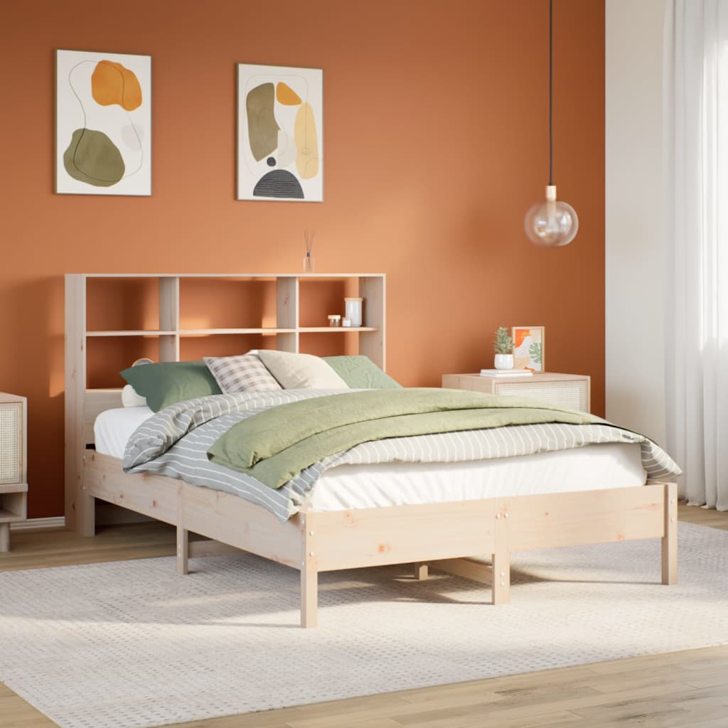 Letto Libreria Senza Materasso 140x200 Cm In Legno Di Pino