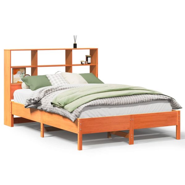 Letto Libreria Senza Materasso Marrone Cera 120x200 Cm In Pino - Image 2