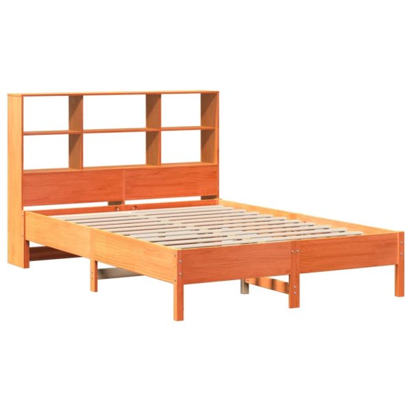 Letto Libreria Senza Materasso Marrone Cera 120x200 Cm In Pino - Image 3