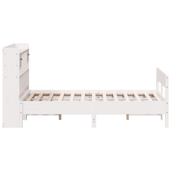 Letto Libreria Senza Materasso Bianco 160x200 Cm Legno Di Pino - Image 5