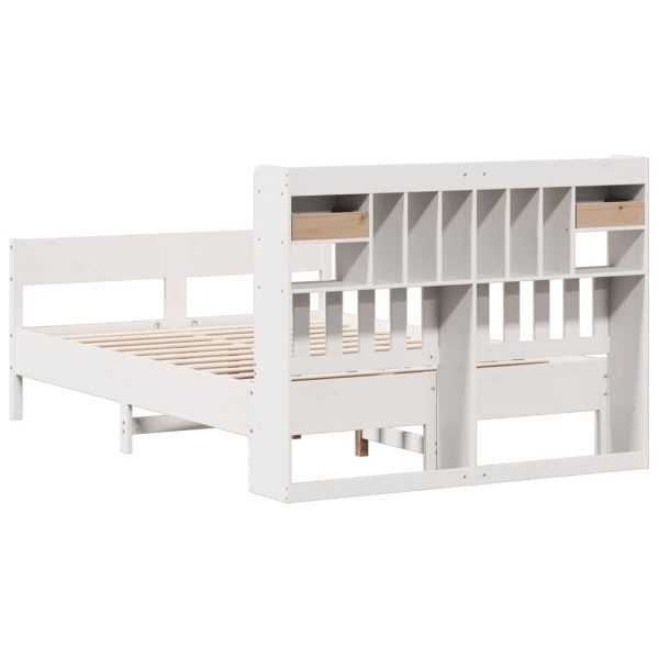 Letto Libreria Senza Materasso Bianco 160x200 Cm Legno Di Pino - Image 6