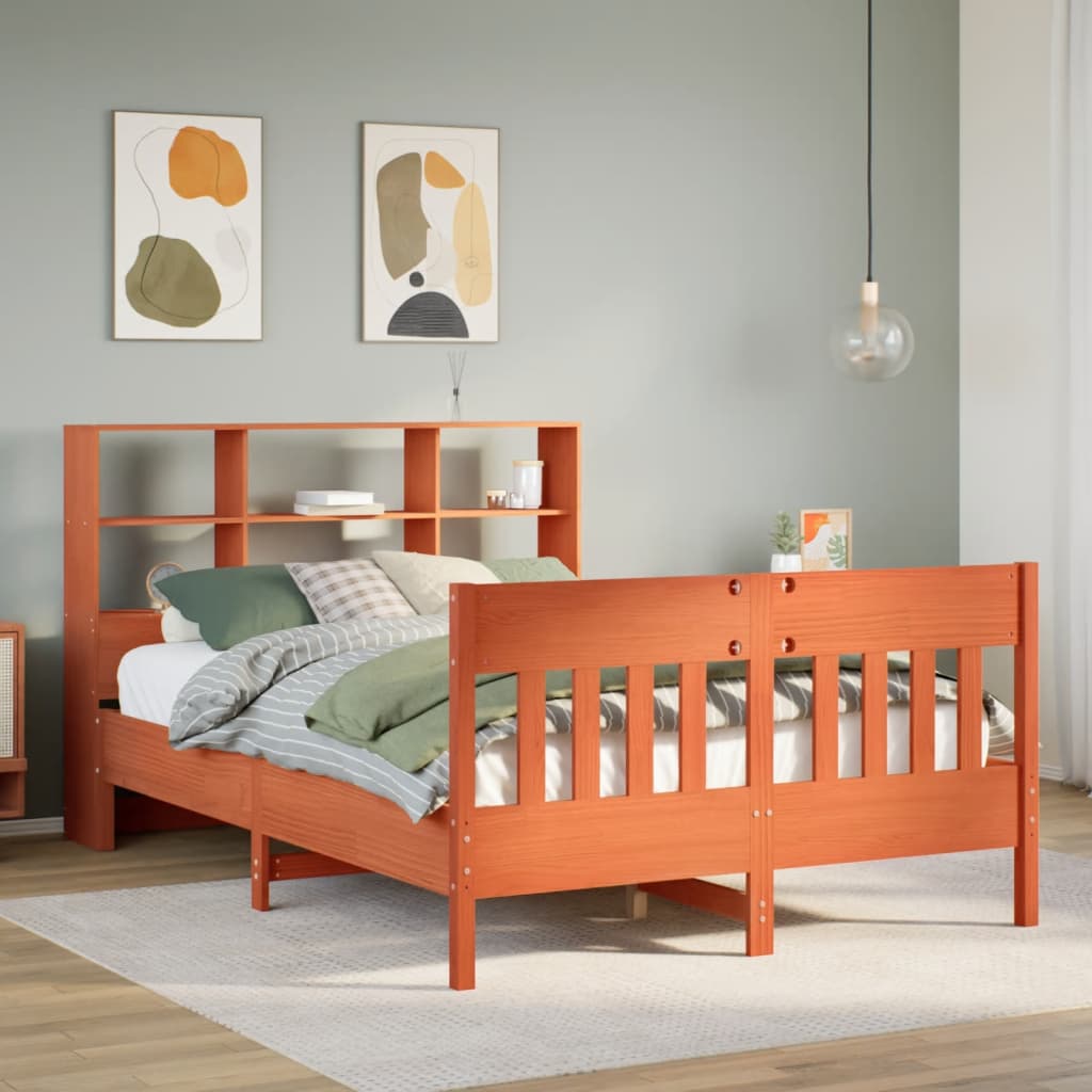 Letto Senza Materasso Marrone Cera 120x190 Cm In Legno Di Pino