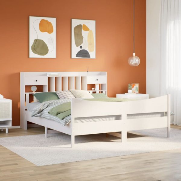 Giroletto Senza Materasso Bianco 180x200 Cm Legno Massello Pino