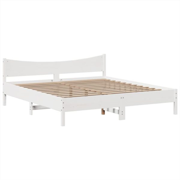 Giroletto Senza Materasso Bianco 180x200 Cm Legno Massello Pino - Image 5
