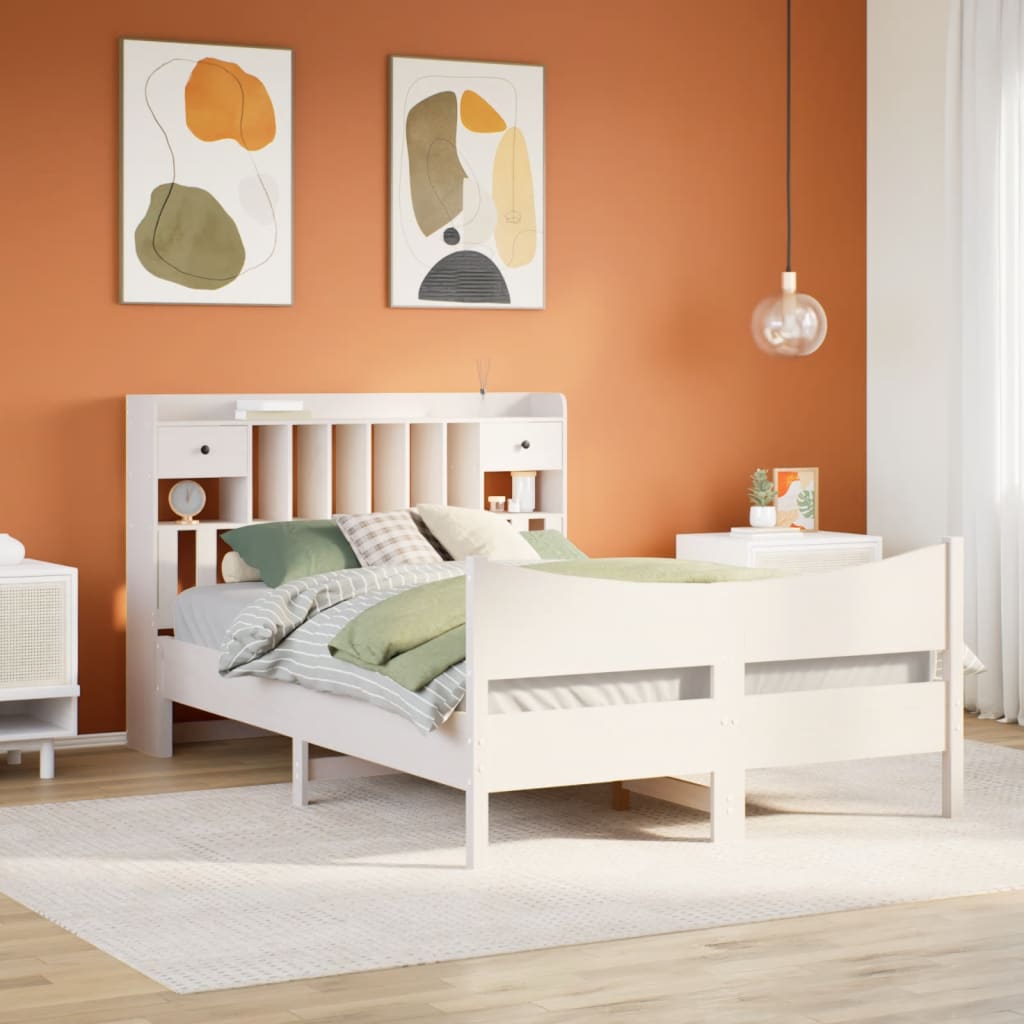 Giroletto Senza Materasso Bianco 140x200 Cm Legno Massello Pino