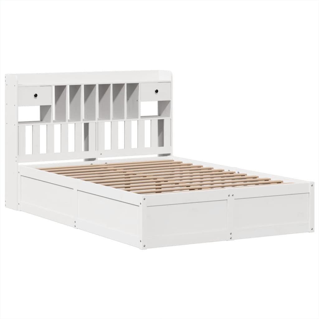 Letto Senza Materasso Bianco 140x190 Cm Legno Massello Di Pino - Image 3