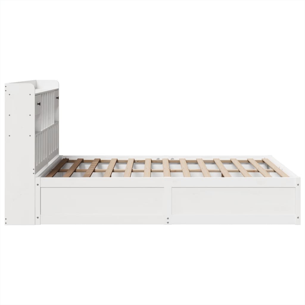 Letto Senza Materasso Bianco 140x190 Cm Legno Massello Di Pino - Image 6