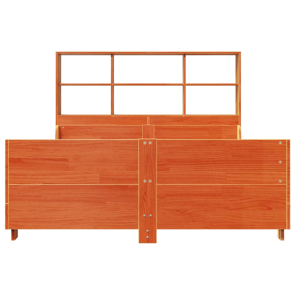 Letto Libreria Senza Materasso Marrone Cera 140x200 Cm Legno - Image 4