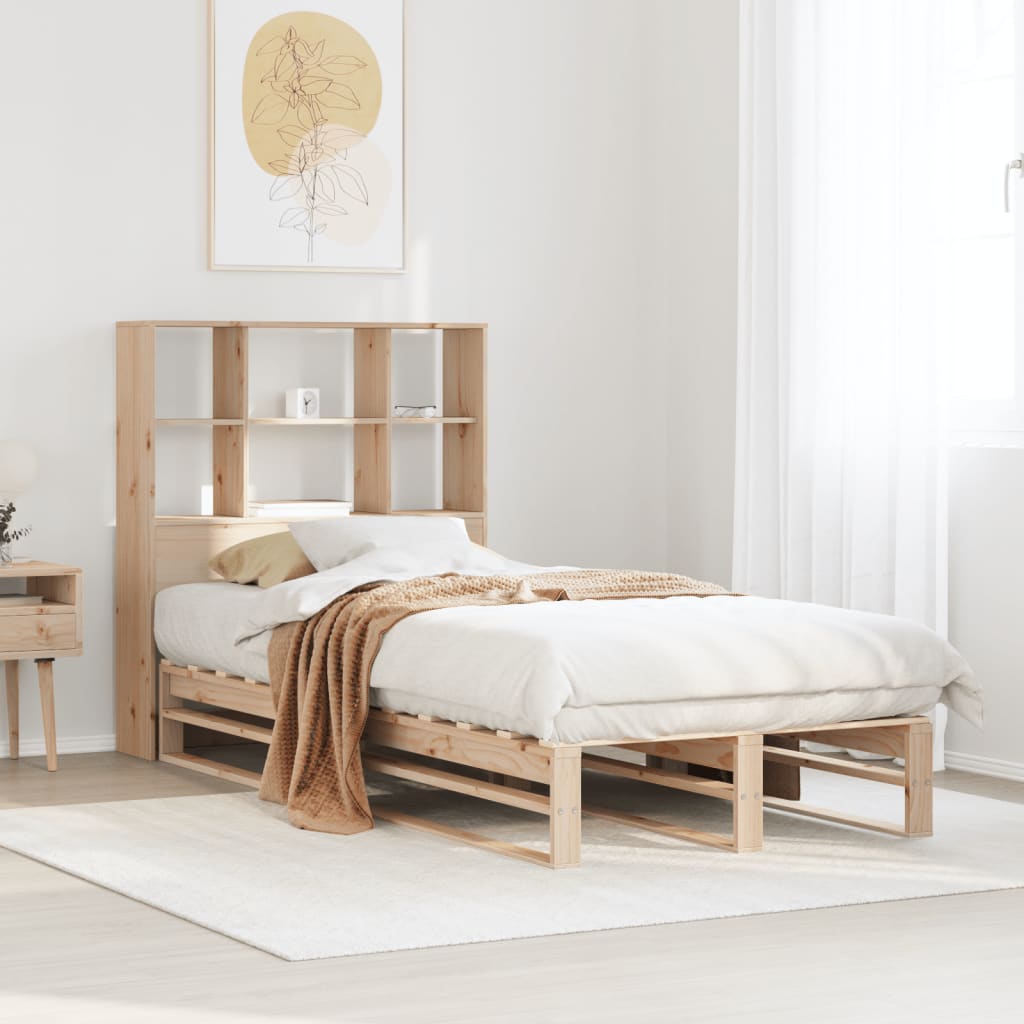 Letto Libreria Senza Materasso 100x200 Cm In Legno Massello