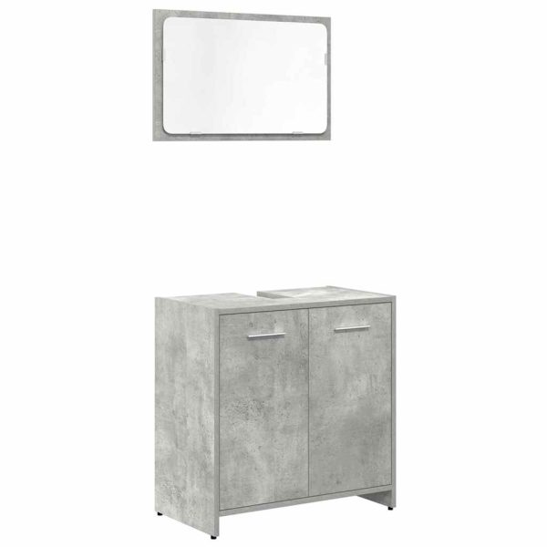 Set Mobili Da Bagno 3 Pz Grigio Cemento In Legno Multistrato - Image 6