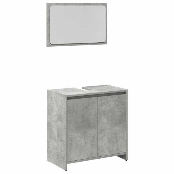 Set Mobili Da Bagno 3 Pz Grigio Cemento In Legno Multistrato - Image 6