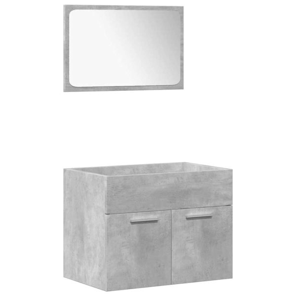 Set Mobili Da Bagno 4 Pz Grigio Cemento In Legno Multistrato - Image 4