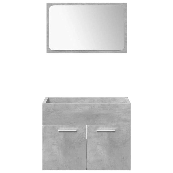 Set Mobili Da Bagno 4 Pz Grigio Cemento In Legno Multistrato - Image 5