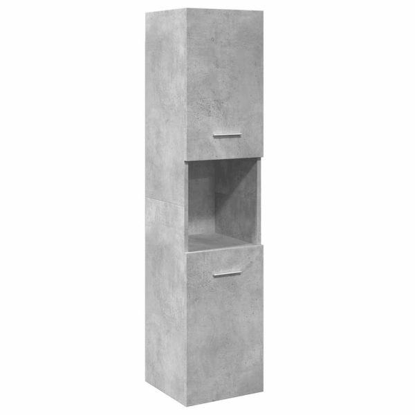 Set Mobili Da Bagno 4 Pz Grigio Cemento In Legno Multistrato - Image 6