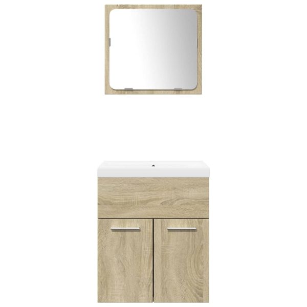 Set Mobili Da Bagno 3 Pz Rovere Sonoma In Legno Multistrato - Image 4