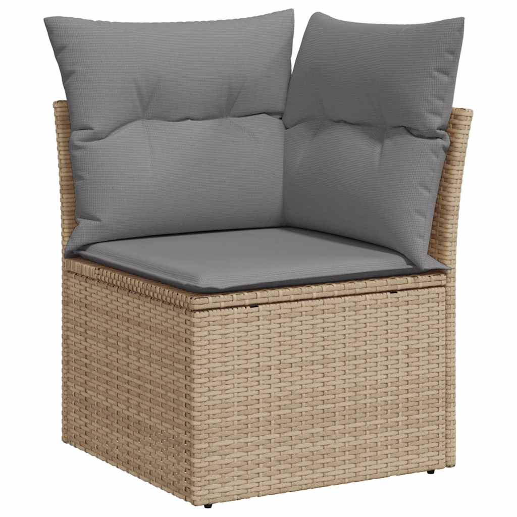 Set Divano Da Giardino 8 Pz Con Cuscini Beige In Polyrattan - Image 4
