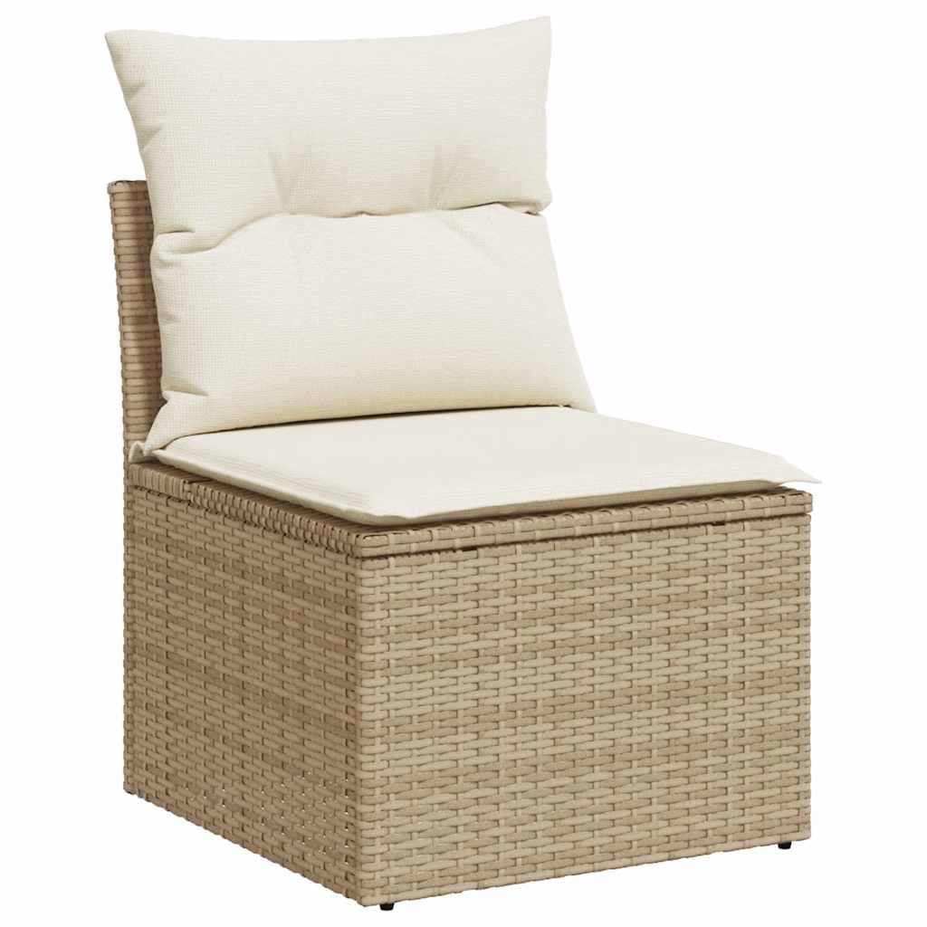 Set Divano Da Giardino 6 Pz Con Cuscini Beige In Polyrattan - Image 3