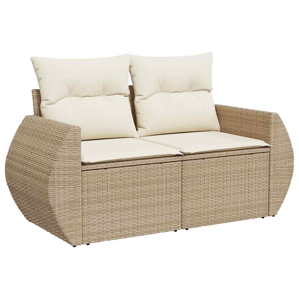 Set Divano Da Giardino 6 Pz Con Cuscini Beige In Polyrattan - Image 4